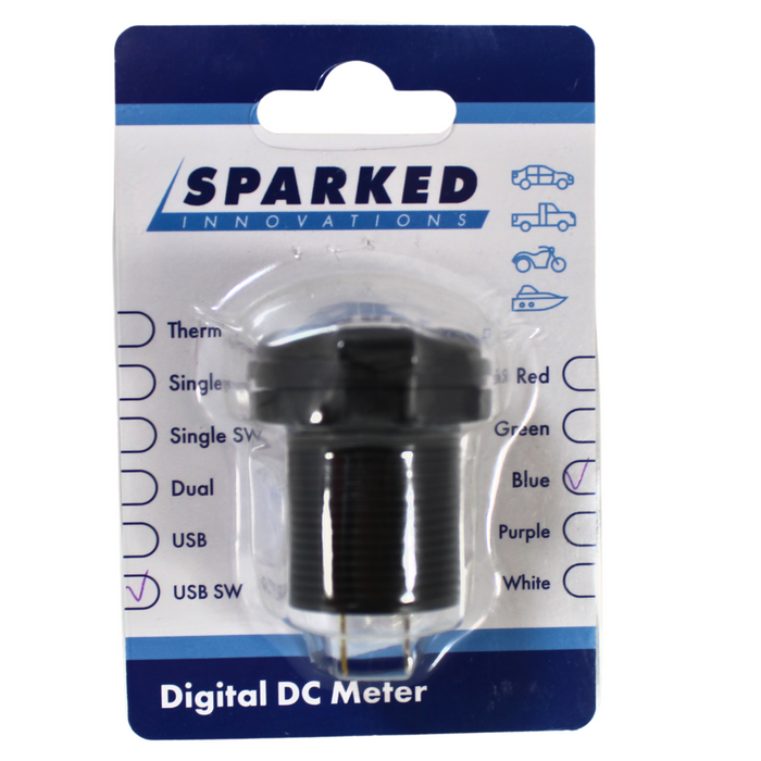Sparked Innovations Dual LED Display Voltmeter for Main & Aux Battery Monitoring