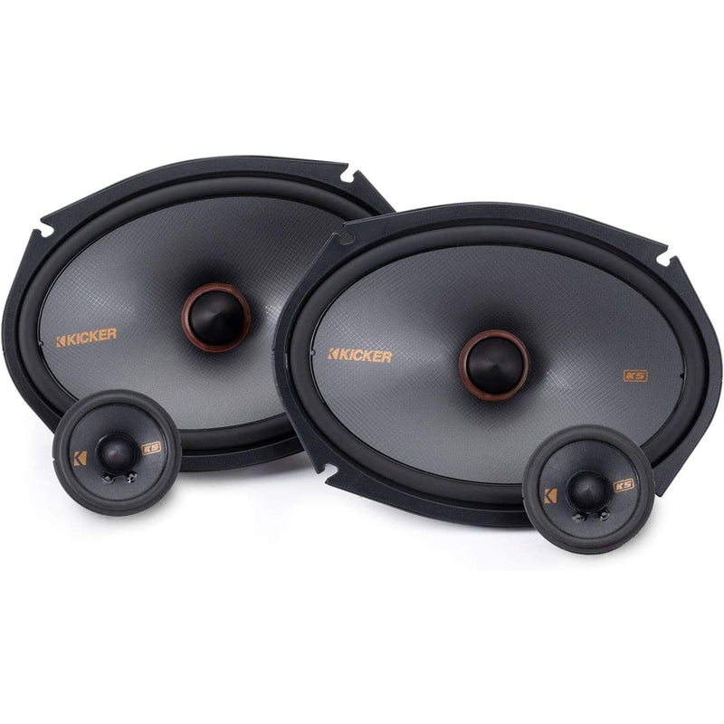 Kicker KS-Series 2-Way 6x9" Component Speakers with 2.75" Tweeters 200W Peak