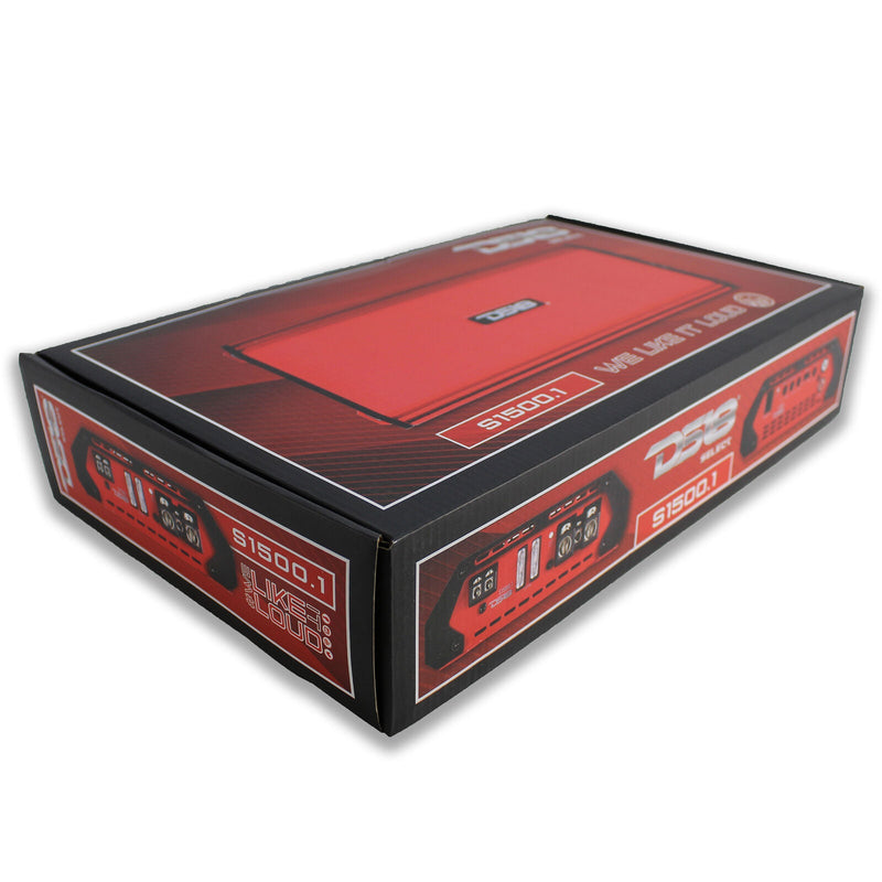 DS18 1Ch Monoblock Subwoofer Amplifier Class A/B 1500W Red /w Bass Knob S1500.1