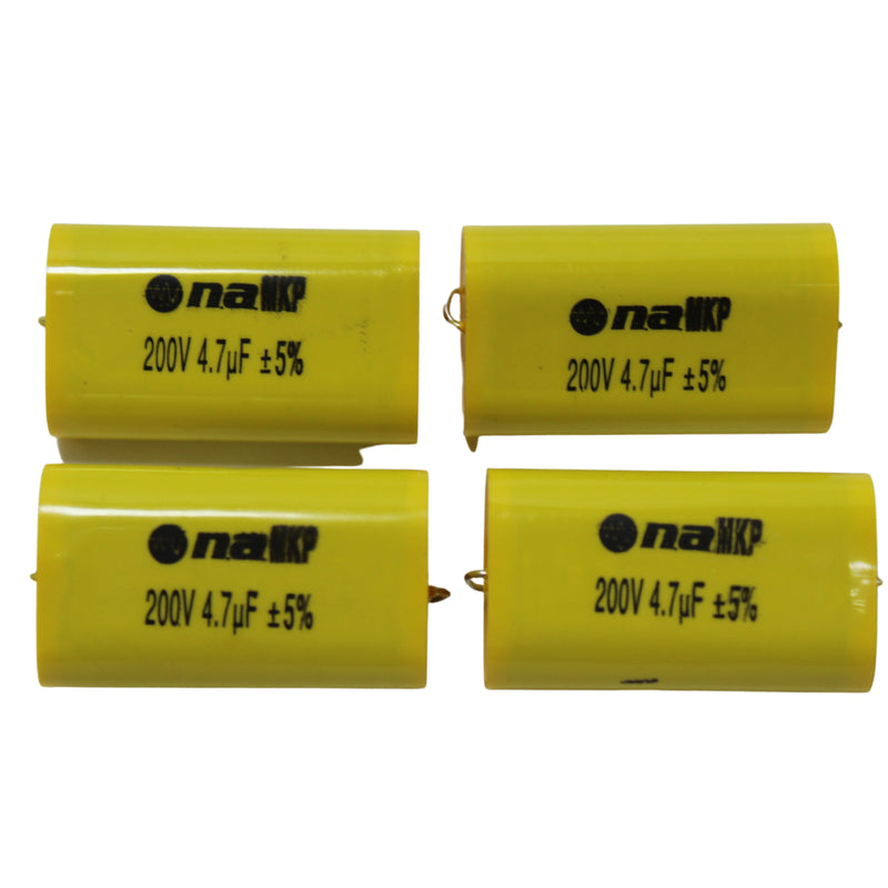 Two Pairs of 4.7 Microfarad Bass Blocker 200V Metalized Film Capacitors