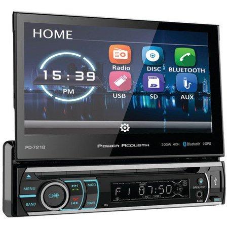 Power Acoustik 7" Flip Out Bluetooth Radio MP3 USB 1-Din Touch Screen PD-721B