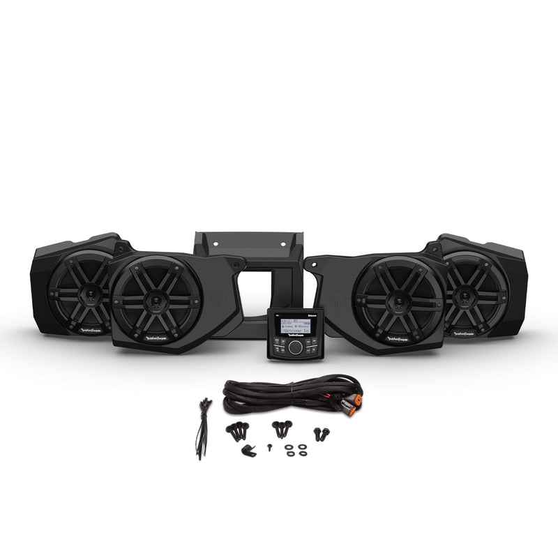 Rockford 6.5 Marine Speakers & Front/Rear Pods Dash Kit 2018+ Polaris Ranger