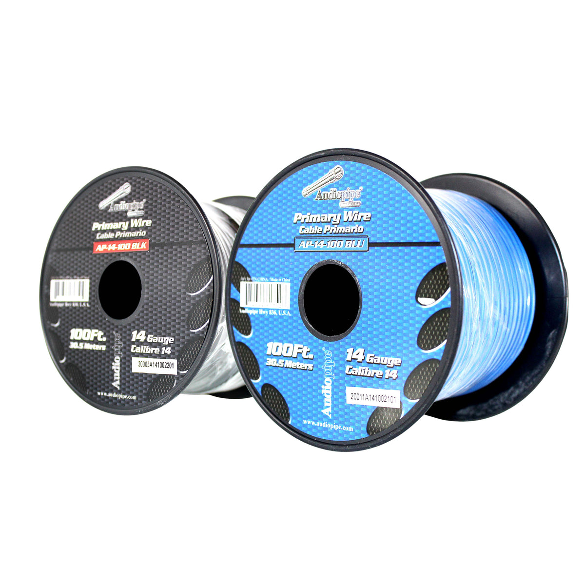 14 GA 100 FT Blue Black Stranded Spools of CCA Primary Power Ground Wi ...