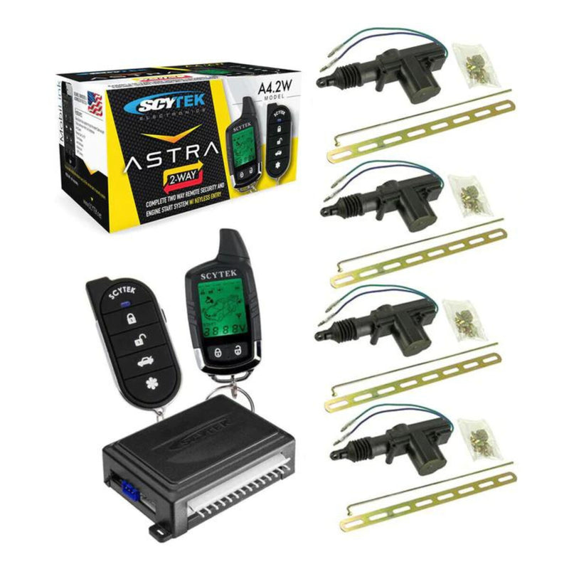 Car Alarm Security 4 Door Locks, Keyless 2-Way LCD Remote Start Scytek A4.2W - Big Jeff Online Inc