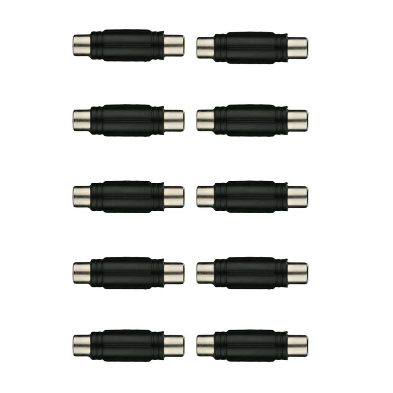 Install Bay Female-to-Female Nickel Plated RCA Barrel Connector x 10