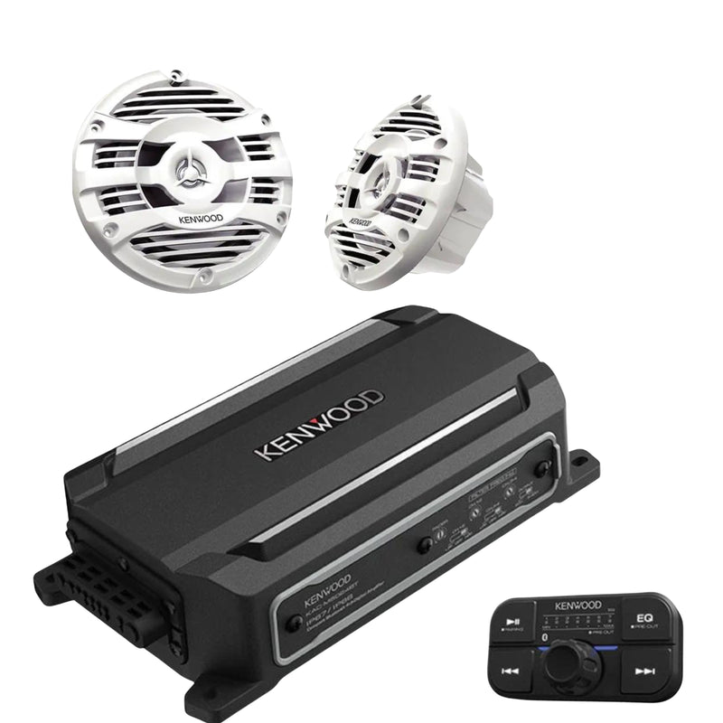 Kenwod 4 Channel 600W Bluetooth Amplifier W/ Pair of 6.5"  Marine Speakers