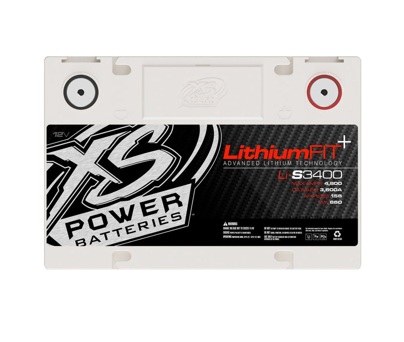 XS Power Lithium 12V 52 Amp Hours 10000 Watts Racing Battery LI-S3400