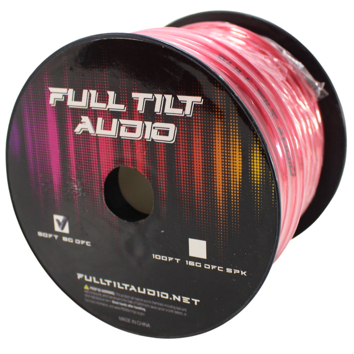 Full Tilt Audio 8 Gauge Tinned Oxygen Free Copper Power/Ground Wire Red Lot