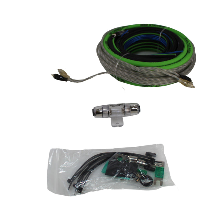 Full Tilt 4 Gauge AWG Lime Green/Black Amplifier/Amp Wire Kit