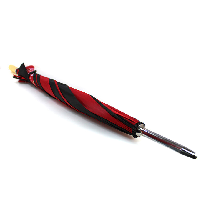 Official Big Jeff Audio 60" Arc Golf Umbrella Wood Handle Black-Red with Logo