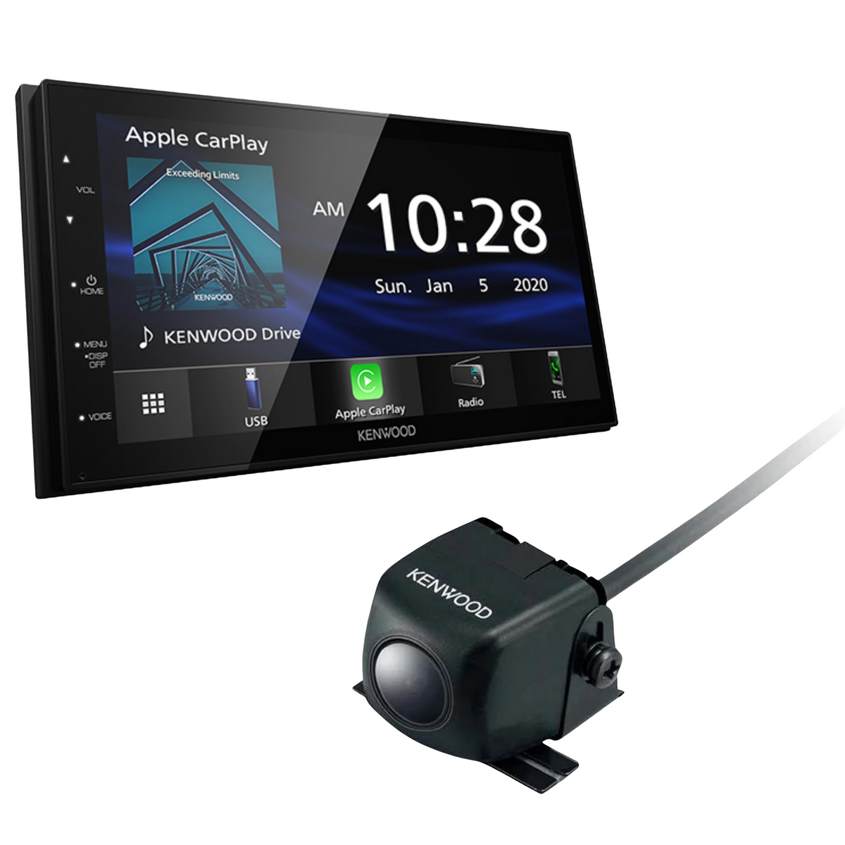 Kenwood CarPlay/Android Auto Receiver DMX47S and Kenwood Rear View Cam ...