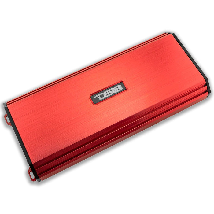 DS18 1Ch Monoblock Subwoofer Amplifier Class A/B 1500W Red /w Bass Knob S1500.1