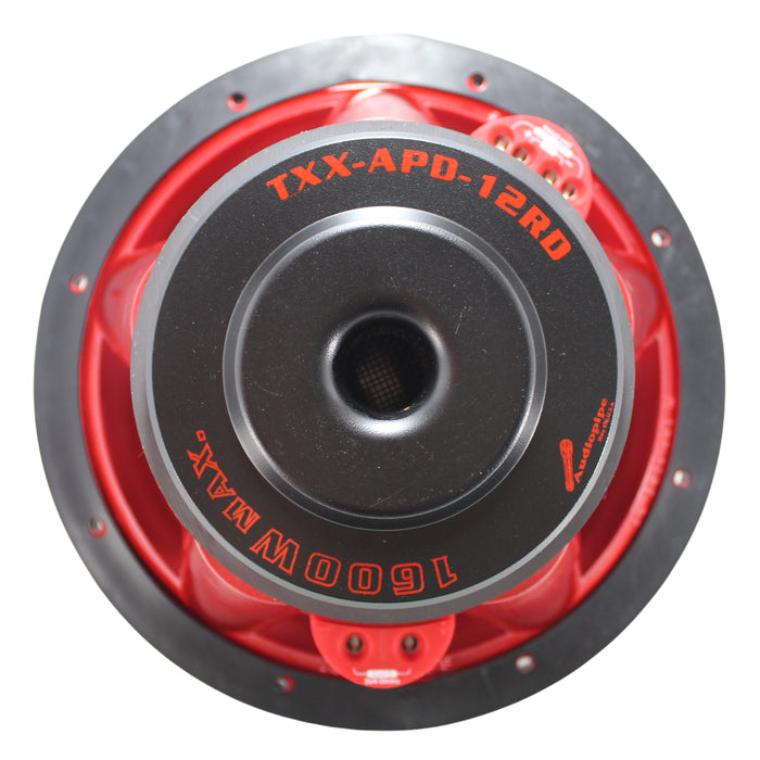 Audiopipe Eye Candy Red 12 Inch 800 Watts Dual 4 Ohms Subwoofer TXX-APD-12RD