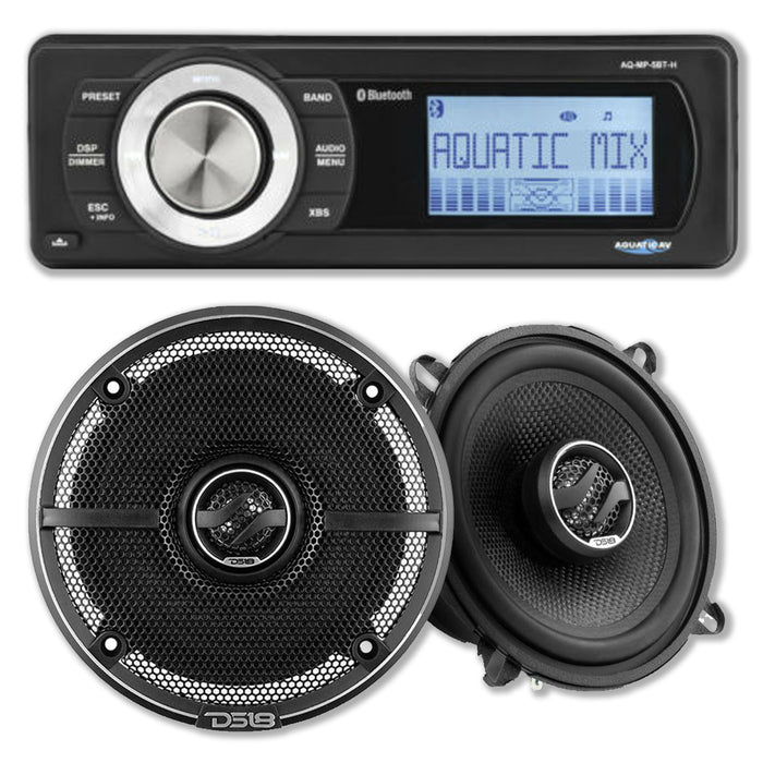 Aquatic Harley Motorcycle Single Din Bluetooth Stereo /w Free DS18 5 Speakers