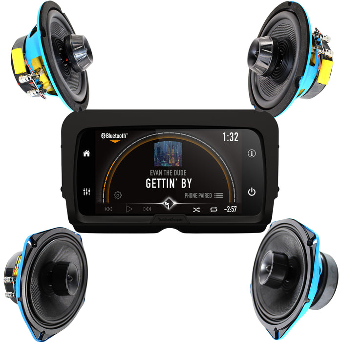 Rocfor Raida Rockford PMX HD14 Harley Davidson Radio & Galeforce Motorcycle 6.5 ...
