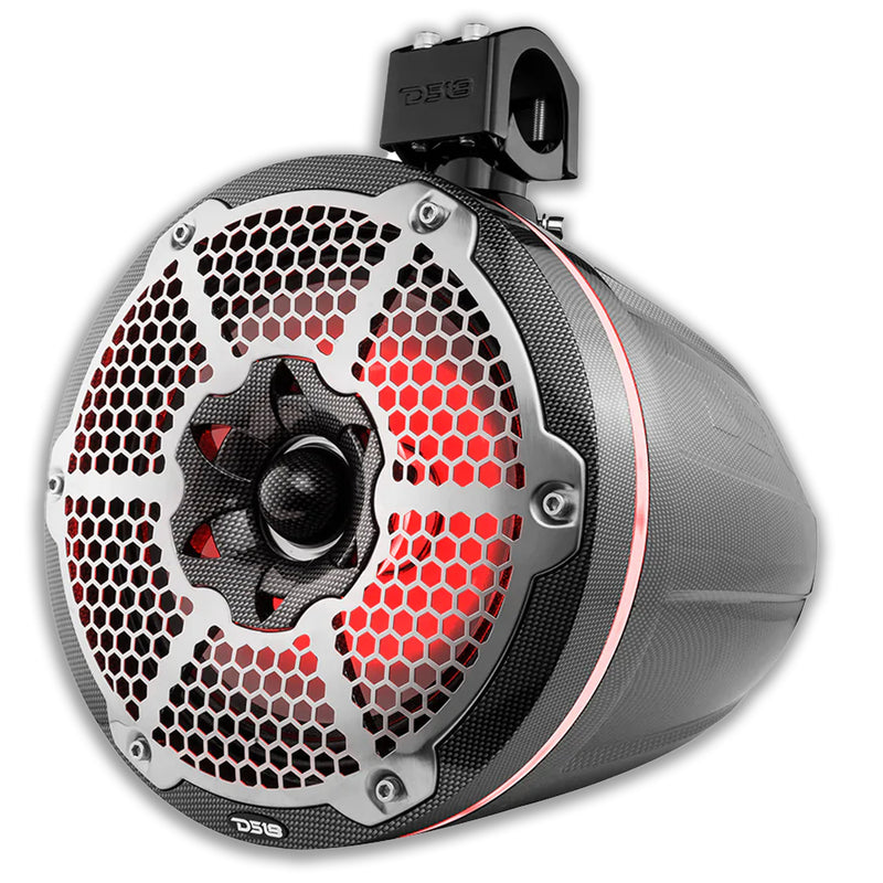 10" Marine Wakeboard Tower Speakers 900W Bass Enhancer RBG LED DS18 CF-X10TPNEO