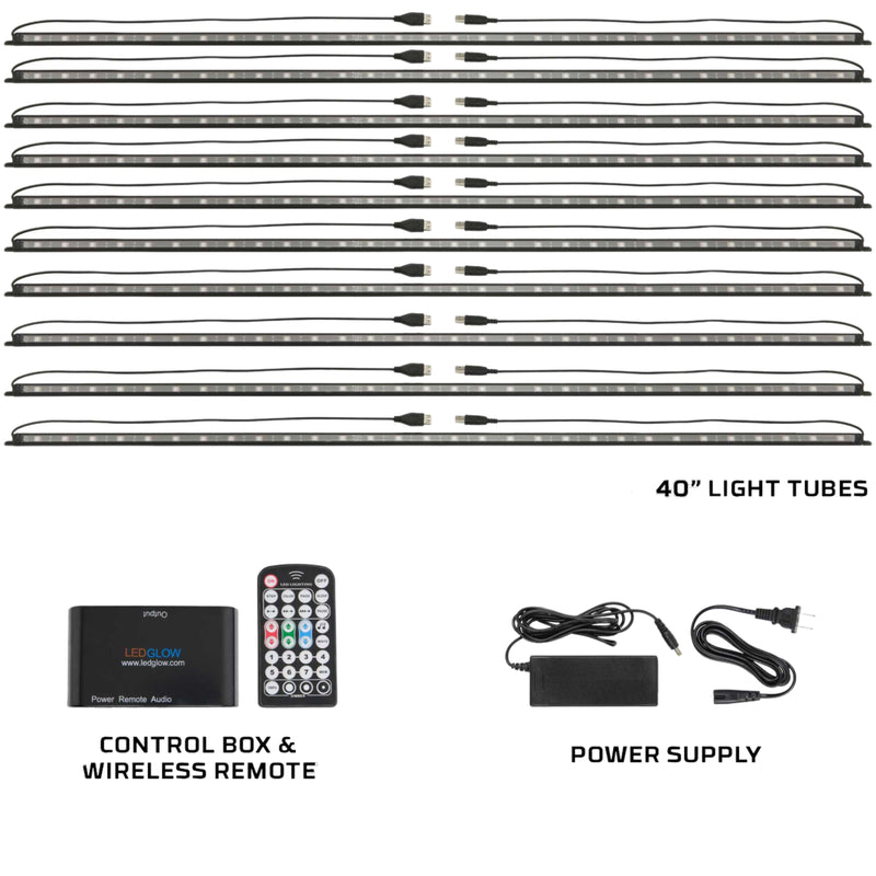 LEDGlow 10pc Million Color Window Storefront LED Lighting Kit LU-CL-10.1