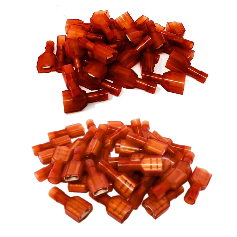 Install Bay Red 22-18Ga Male + Female Insulated Nylon Quick Disconnects 200pcs