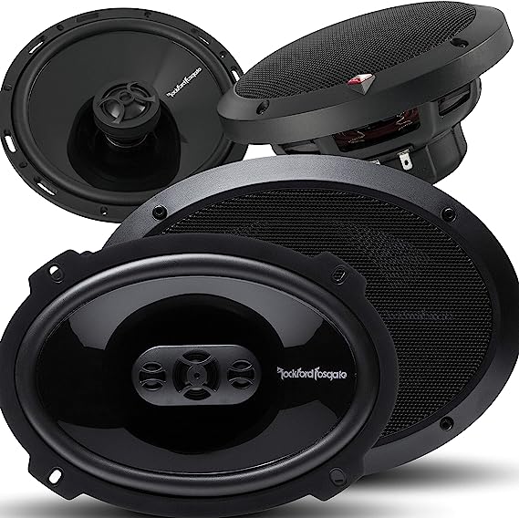Rockford P1694 6x9" 300W 4-Way Speakers + P1650 220W Full Range Coaxial Speakers