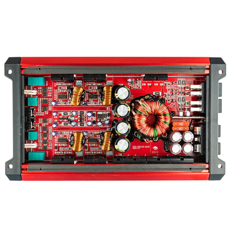 DS18 Car Audio Full Range 4 Channel 3000W Amplifier Class D Red SXE-3000.4D-RD
