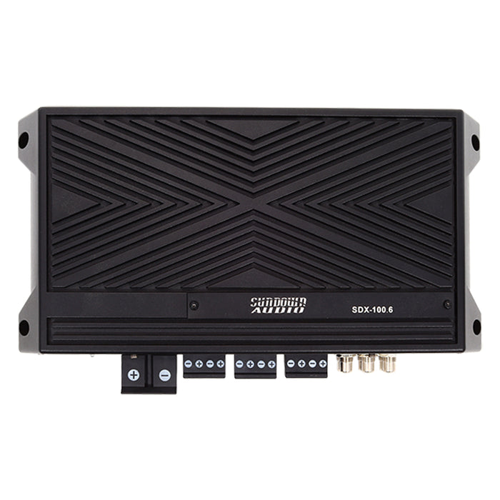 Sundown Audio 6-Ch 900W 2-Ohm Full Range Marine Amplifier w/ Bass Knob SDX-100.6