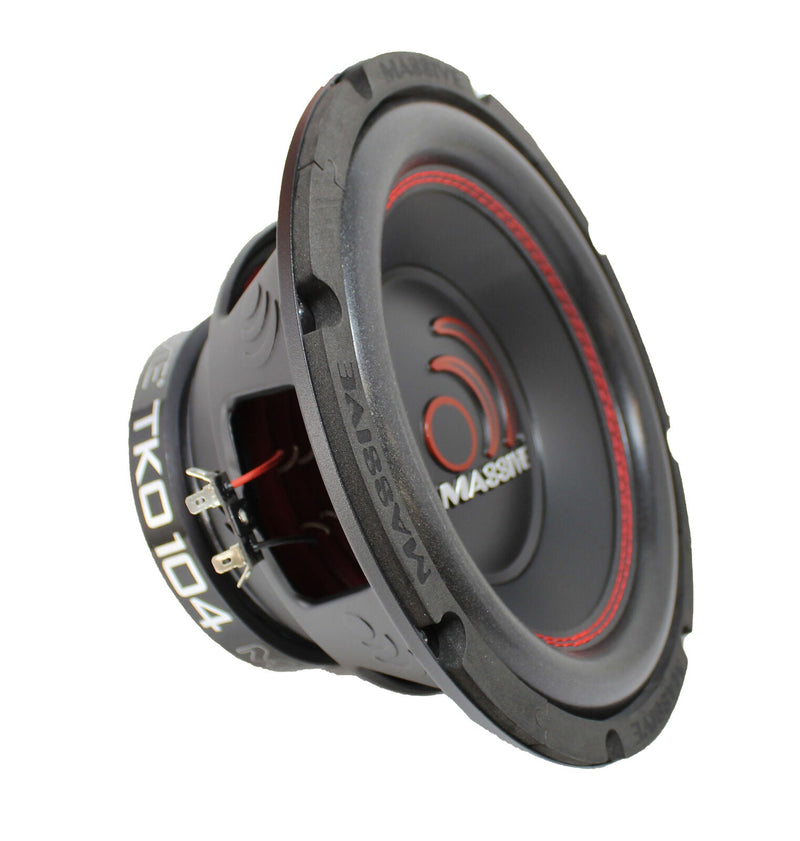 Massive Audio TKO Series TKO104 10" 600 Watt Dual 4 Ohm Subwoofer