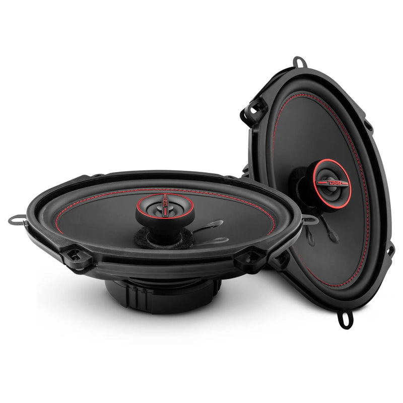 DS18 G5.7Xi Pair of 5x7" 4 Ohm 2-Way Coaxial Speakers 150W Peak Black/Red