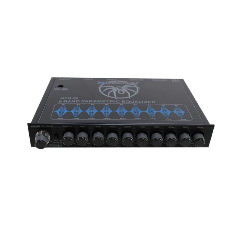 1/2 DIN 9 Band Equalizer w/ Sub Level Control 8V Pro Car Audio MPQ-90