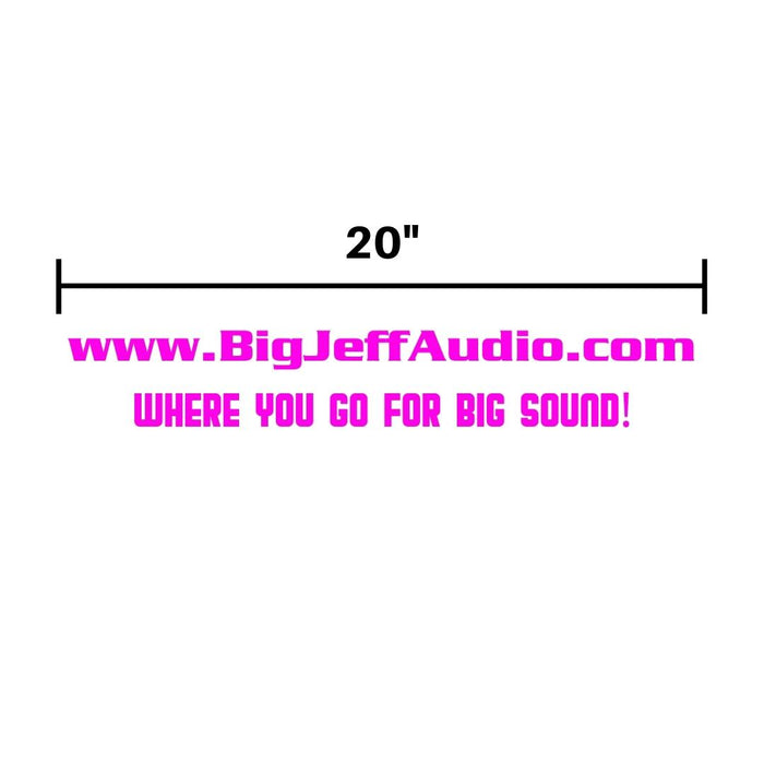 Official Big Jeff Audio 20in Vinyl Decal w/ Website Address and Slogan SW-SWEB