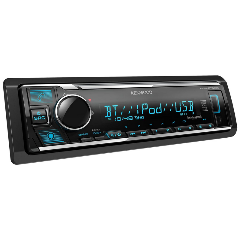 Kenwood Bluetooth Single DIN Car Stereo with USB Port, AM/FM Radio KMM-BT332U