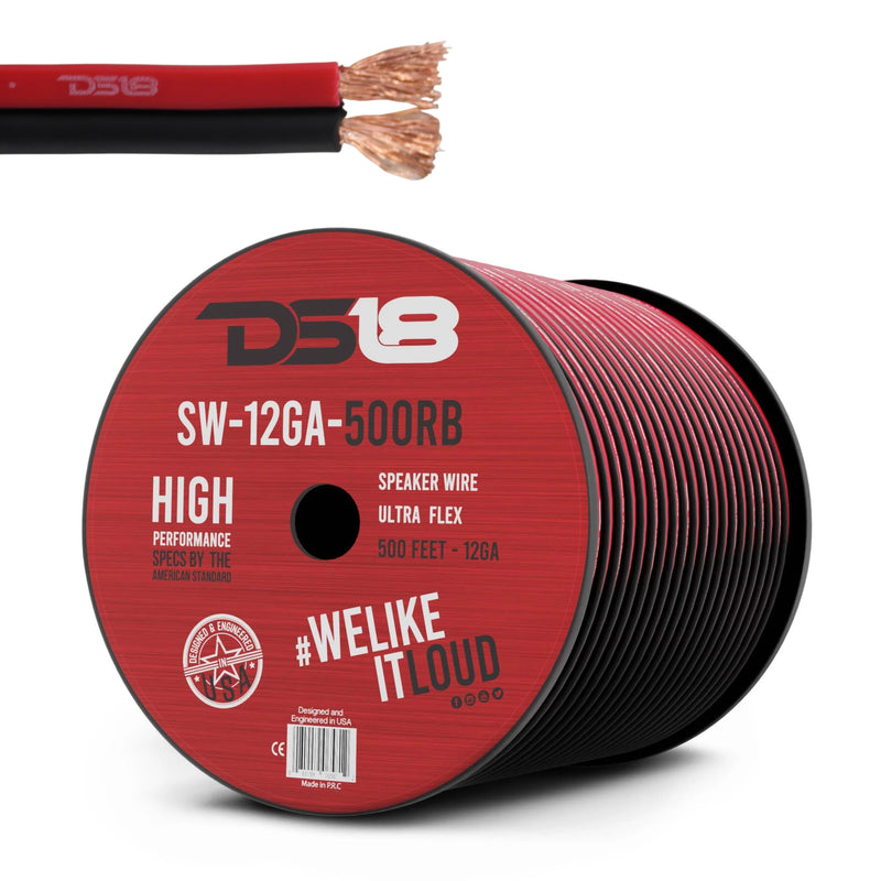 DS18 Car Audio 12 GA CCA Speaker Wire Red/Black Lot Cut By The Foot