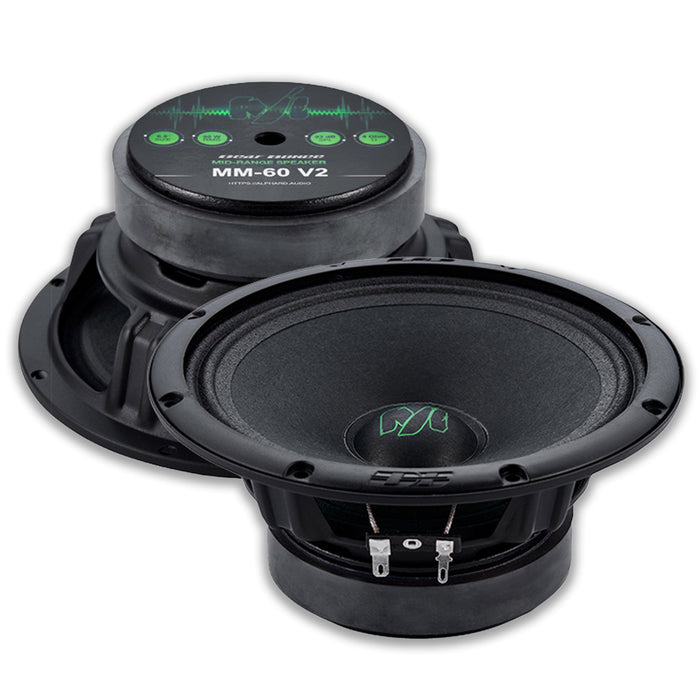Deaf Bonce Car Audio 6.5" 4 Ohm Midrange Speakers MM-60-V2 & 4CH Amp Package