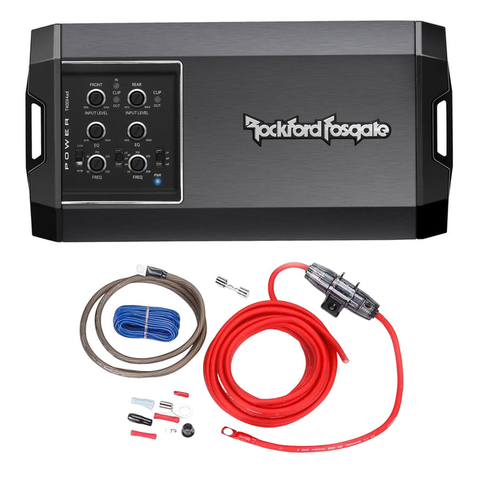 Rockford Fosgate 4 Channel 400 Watt Class AD Amplifier T400X4ad + Install Kit