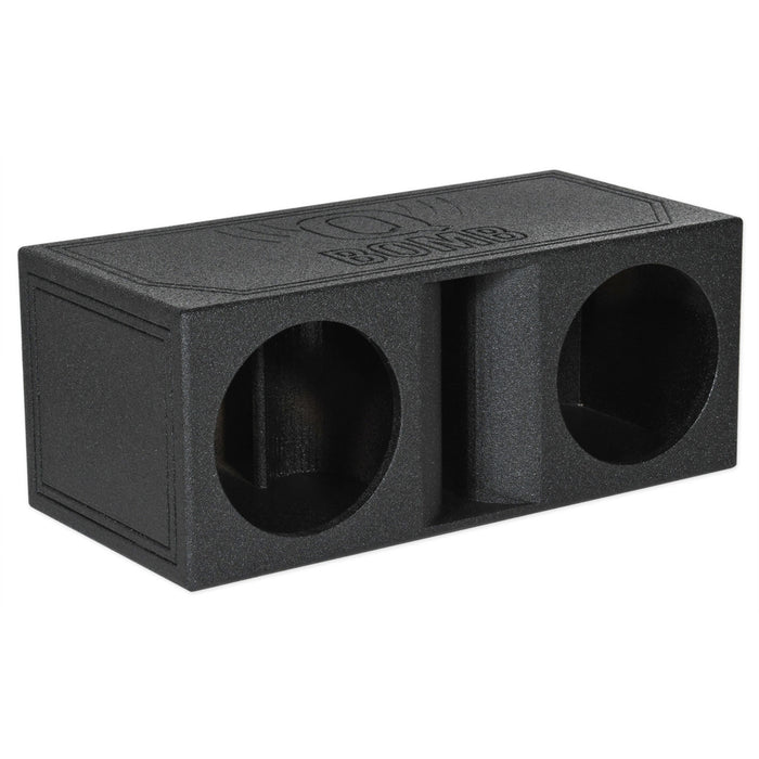 Dual Vented 12" Rhino Coated Speaker Box Horn Ported Chamber Subwoofer Enclosure