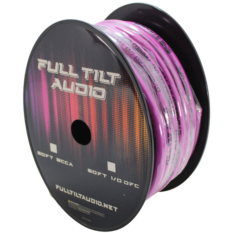 Full Tilt Audio 0 Gauge Tinned OFC Power/Ground Wire Pink Lot Cut By The Foot