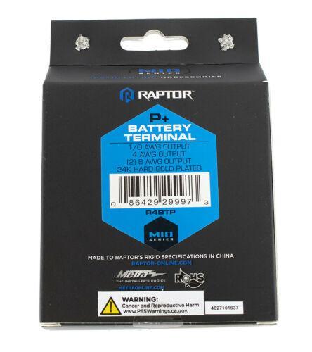 Positive Mid Series Battery Terminal Gold 1 4 8 AWG Output Raptor - Big Jeff Online Inc