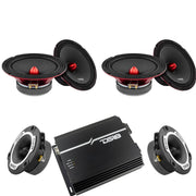 4x 8.4BM Mid range Speakers TWX1 Super Tweeters EXL 800 Watt 4 Channel Amplifier - Big Jeff Online Inc