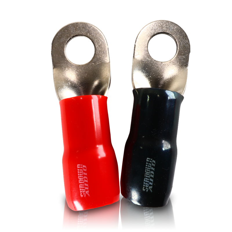 Sundown Audio 1/0 Gauge Ring Terminals Black/Red (20 Pack)