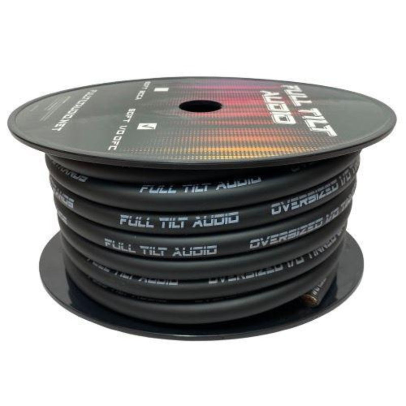 Full Tilt Audio 1/0 Gauge Tinned Oxygen Free Copper OFC Power/Ground Wire Black Lot