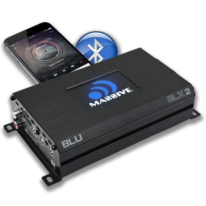 Massive Car Audio 2 Channel Full Range Amplifier 480 Watts with Bluetooth BLX2
