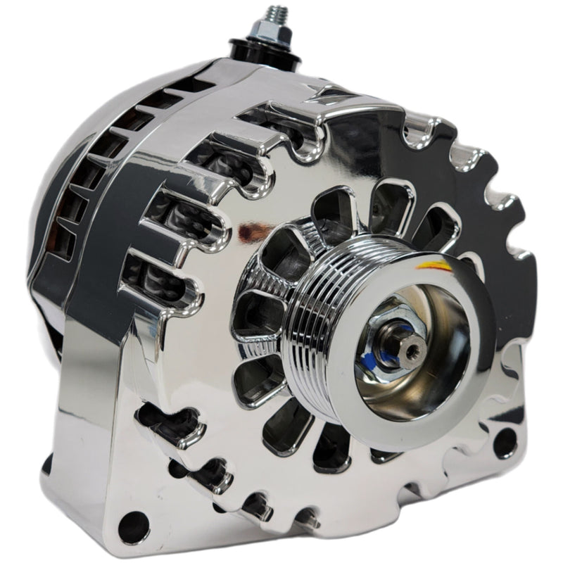 Mechman S-Series 240 Amp Polished Racing Alternator For GM Truck LS Engine Swap