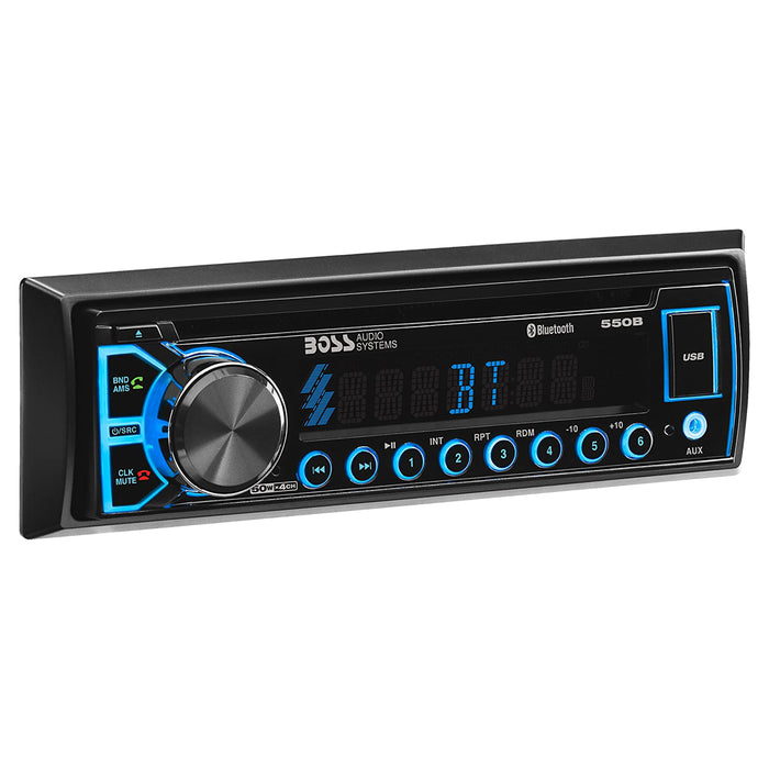 BOSS Single Din Receiver with Bluetooth, AUX, CD, MP3, USB, AM/FM, WMA, & Remote