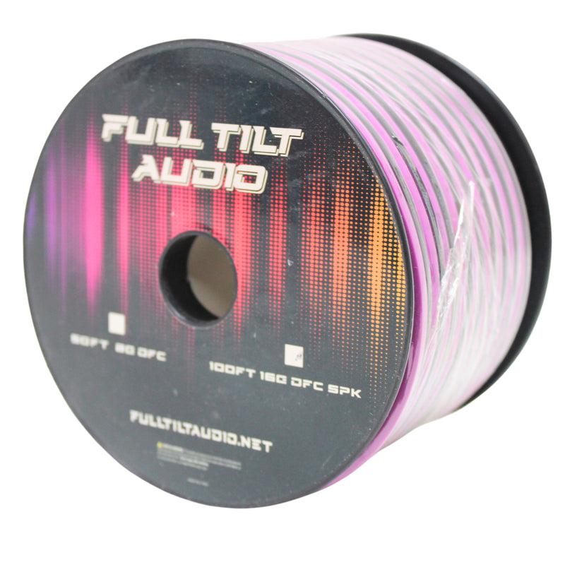 Full Tilt Audio 16 GA Tinned OFC Speaker Wire Purple/Black Lot Cut By The Foot