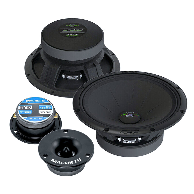 Pair of Deaf Bonce 8 Midrange Speakers 340W 4 Ohm w/ 1 Bullet Tweeters 240W