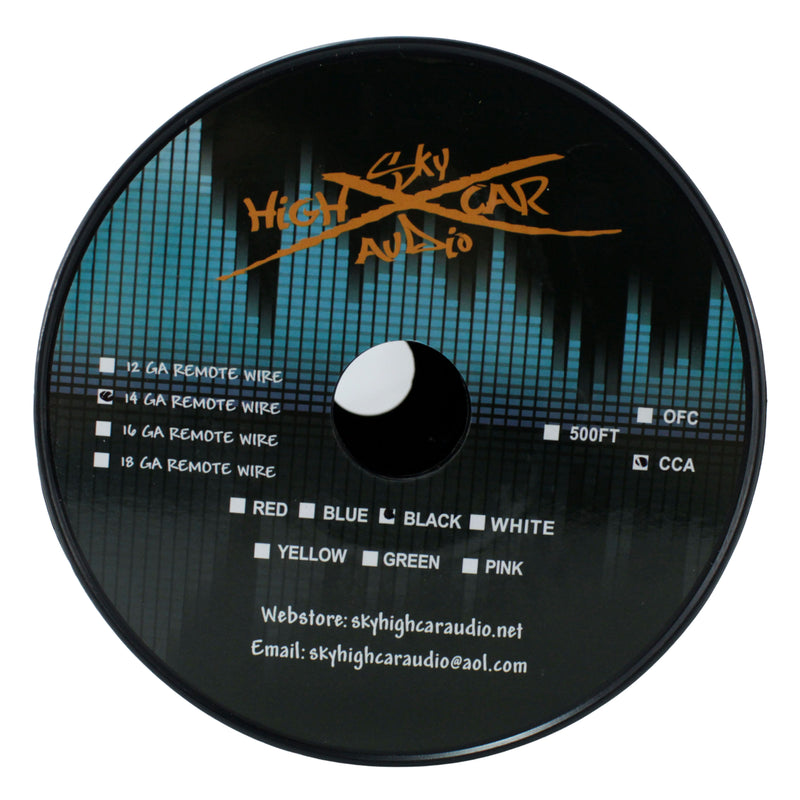 Sky High Car Audio 14 GA CCA Primary/Remote Black Wire Lot Cut By The Foot