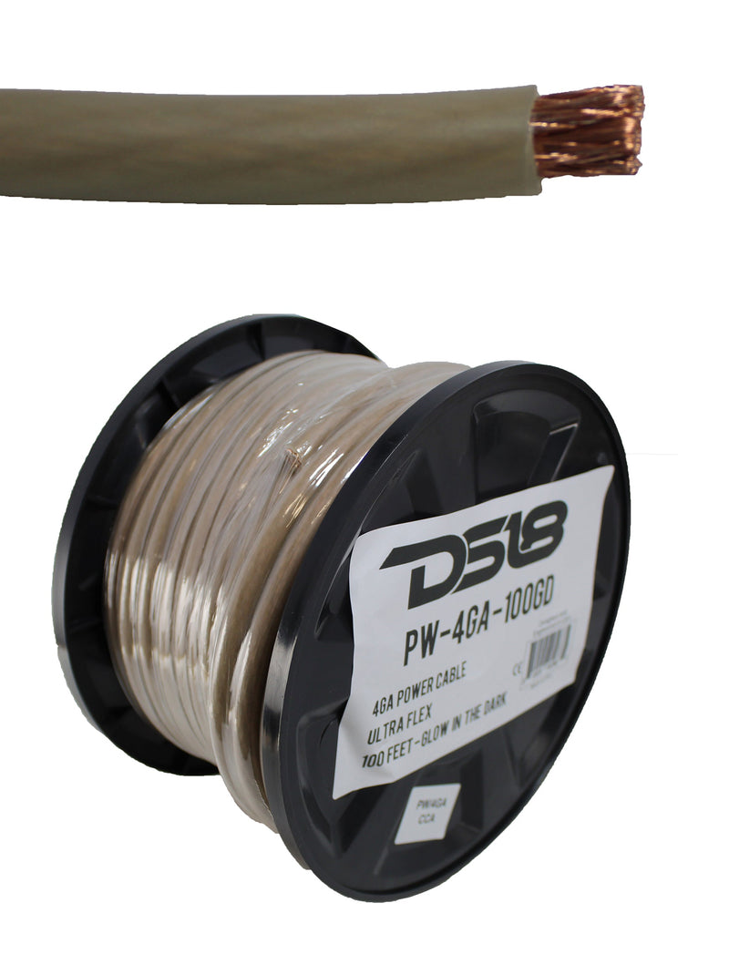 100 FT 4 AWG DS18 Power Ground Wire Glow In The Dark Ultra Flex Copper Mix
