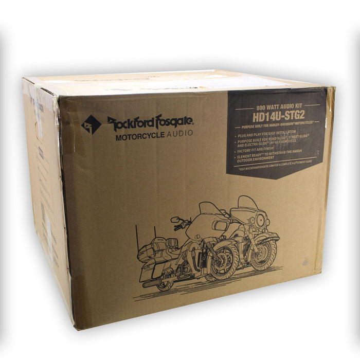 Rockford Harley Davidson 2014+ 4 Fairing/Saddlebag Speakers, w/ 4Ch Amp, Gen 3