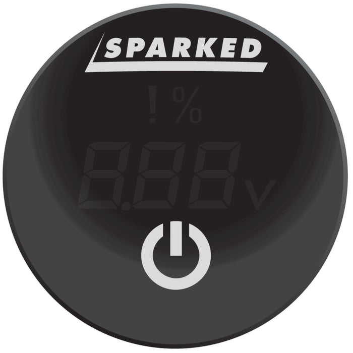 Sparked Innovations LED Voltmeter Battery Capacity Monitor Gauge w/ Touch Switch