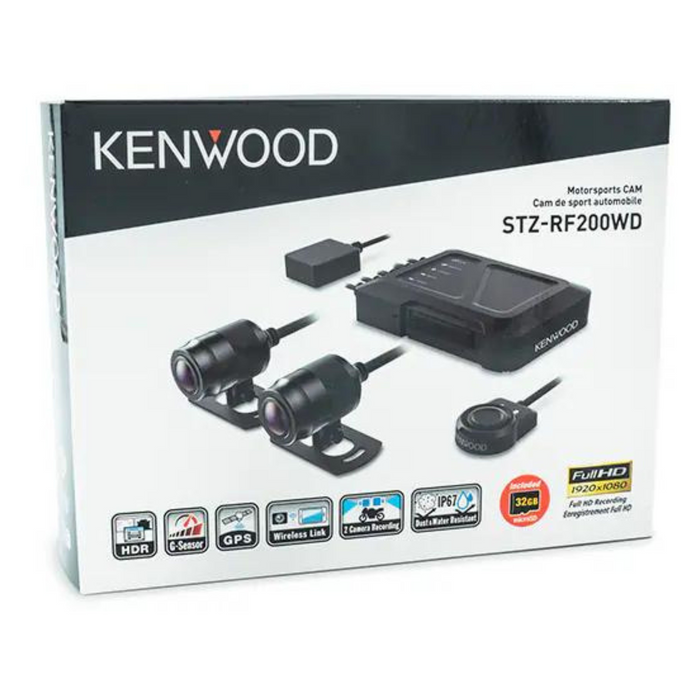 Kenwood 2MP HD Dash Cam With GPS & Rear-View Camera Plus Kenwood 3M Extension cable