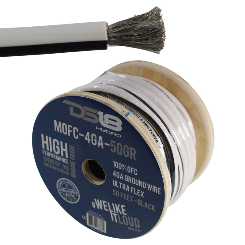 DS18 4 AWG 100% OFC Marine Power/Ground Wire Gray Lot Cut By The Foot